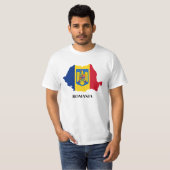T-shirt silhouette de la Roumanie (Devant entier)
