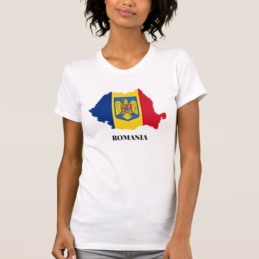 T-shirt silhouette de la Roumanie (Devant)