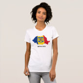 T-shirt silhouette de la Roumanie (Devant entier)