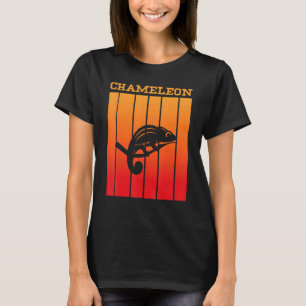 T-shirt Silhouette de l'ombre de Chameleon au coucher du s
