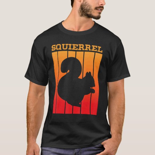 T-shirt Silhouette de l'ombre de l'écureuil au coucher du  (Devant)