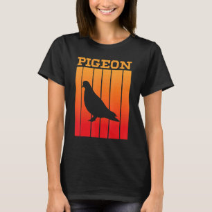 T-shirt Silhouette de l'ombre du pigeon au coucher du sole