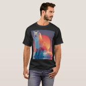 T-shirt Silhouette de loup géométrique | Faune polygonale (Devant entier)