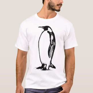 T-shirt Silhouette de manchot minimaliste – Pochoir noir e