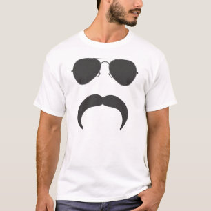 T-shirt Silhouette de moustache d'aviateur
