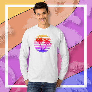 T-shirt Silhouette de palmier à éclaboussure couleur