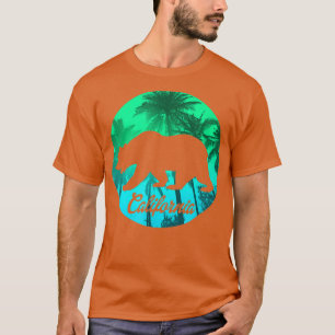 T-shirt Silhouette de palmier à Ours tendance Californie