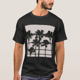 T-shirt Silhouette de palmier rétro minimaliste été plage