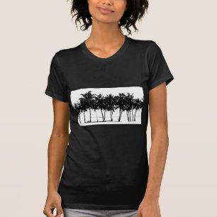 T-shirt Silhouette de palmiers blancs noirs