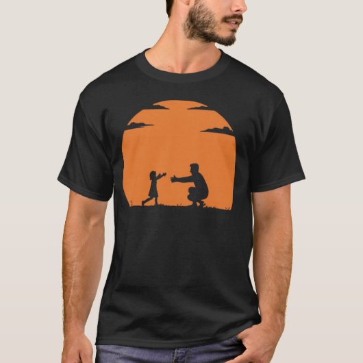 T-shirt Silhouette de parent et d'enfant (Devant)