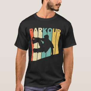 T-shirt Silhouette de Parkour de Style Rétro vintage