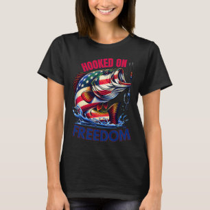 T-shirt Silhouette de pêche patriotique