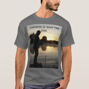 T-shirt Silhouette de pêcheur pendant le matin