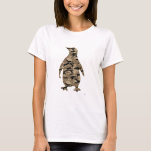 T-shirt Silhouette de pingouin de camouflage