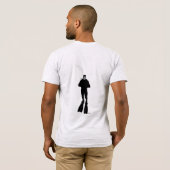 T-shirt Silhouette De Plongeur De Scuba (Hommes De Retour) (Dos entier)