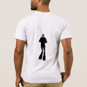 T-shirt Silhouette De Plongeur De Scuba (Hommes De Retour) (Dos)