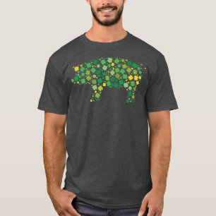 T-shirt Silhouette de porc avec Shamrock St Patrick's Day