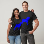 T-shirt Silhouette de Pug Bleu 941 (Unisexe)