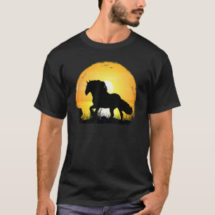T-shirt Silhouette de race de cheval Sunset Coldblood
