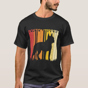 T-shirt Silhouette de race de chien de Boston Terrier