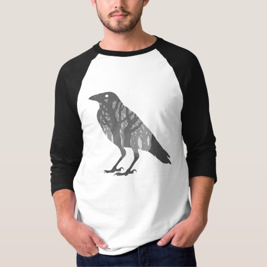 T-shirt Silhouette de Raven de forêt (Devant)
