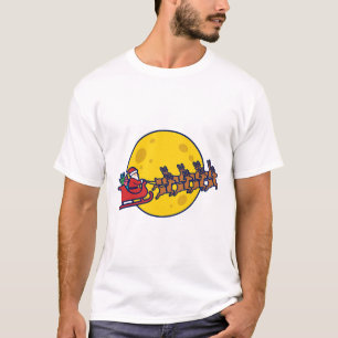 T-shirt Silhouette de rennes du traîneau du Père Noël Art 
