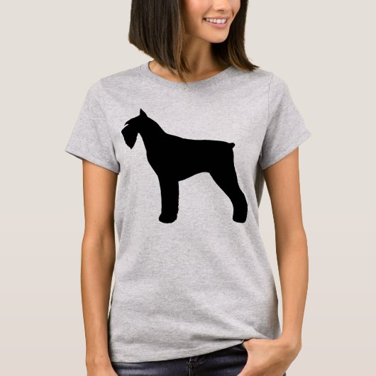 T-shirt Silhouette de Schnauzer géant (Devant)