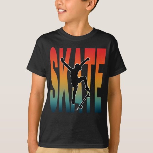T-shirt Silhouette de skateboard (Devant)