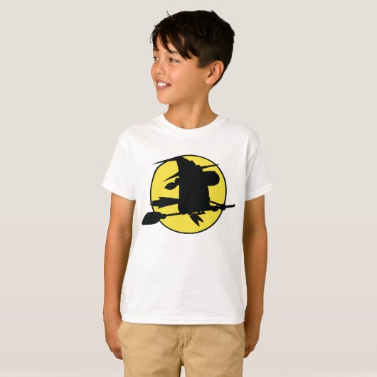 T-shirt Silhouette de sorcière d'Halloween (Devant entier)