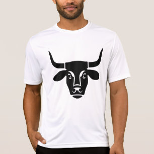 T-shirt Silhouette de taureau tête de taureau noir minimal