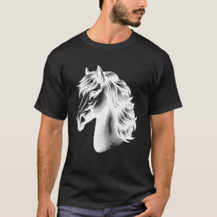 T-shirt Silhouette de tête de cheval pour les passionnés d