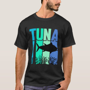 T-shirt Silhouette de Thon Graphique Océan Rétro