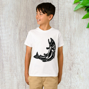 T-shirt Silhouette de truite sautante