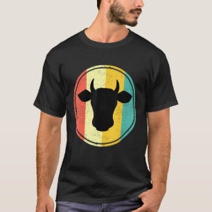 T-shirt Silhouette de vache rayures rétro animal creux