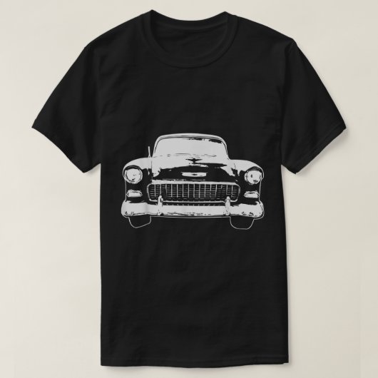 T-shirt Silhouette de voiture classique 1955 (Design devant)