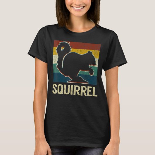T-shirt Silhouette d'écureuil vintage Conception d'écureui (Devant)
