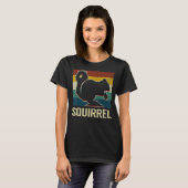 T-shirt Silhouette d'écureuil vintage Conception d'écureui (Devant entier)