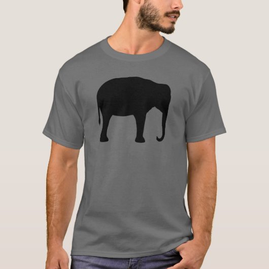 T-shirt Silhouette d'éléphant asiatique (Devant)