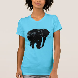 T-shirt Silhouette d'éléphant noir