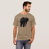 T-shirt Silhouette d'éléphant noir (Devant entier)