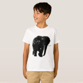 T-shirt Silhouette d'éléphant noir (Devant entier)