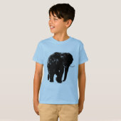 T-shirt Silhouette d'éléphant noir (Devant entier)