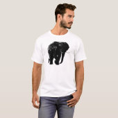 T-shirt Silhouette d'éléphant noir (Devant entier)
