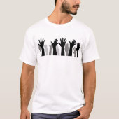 T-shirt Silhouette des mains levées, levage de mains, prot (Devant)