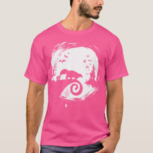 T-shirt Silhouette d'Halloween de lune de mouffette d'horr