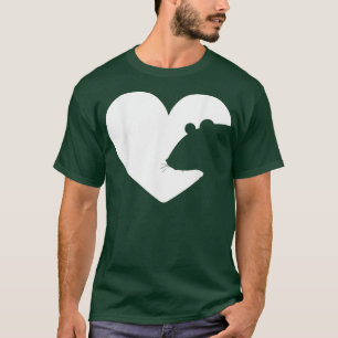 T-shirt Silhouette d'hamster d'or au coeur de l'amour des