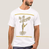 T-shirt Silhouette d'or femmes dansant devant un arbre (Devant)