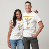 T-shirt Silhouette d'or femmes dansant devant un arbre (Unisexe)