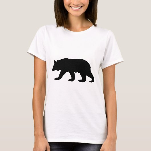 T-shirt Silhouette d'ours noir (Devant)