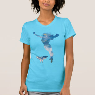 T-shirt Silhouette du ciel bleu de la femme des merveilles